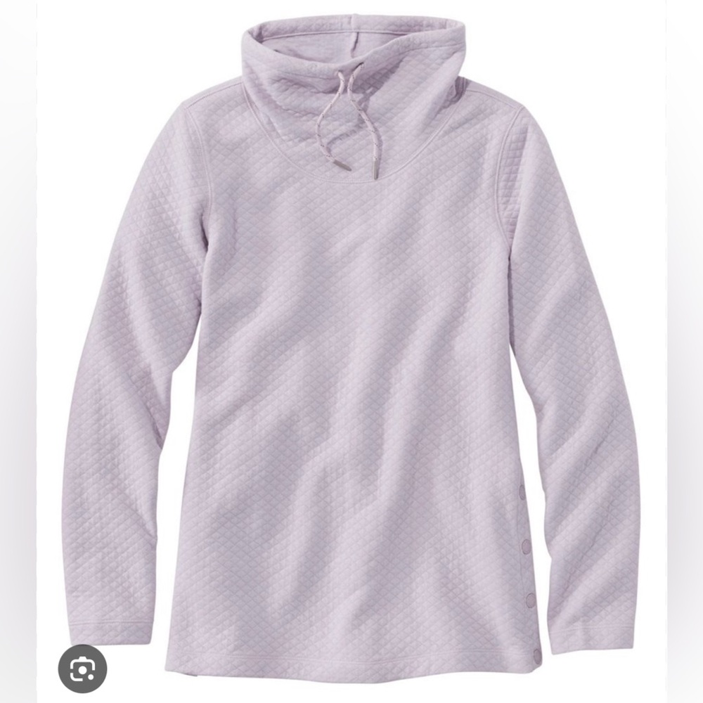 LL Bean Softlight Quilted Top, Funnelneck Pullover
